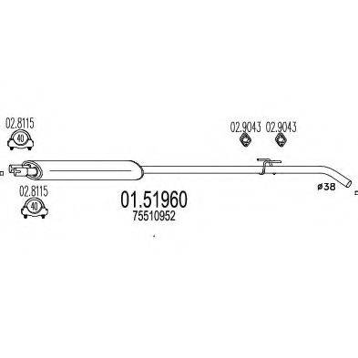 MTS 0151960 Середній глушник вихлопних газів