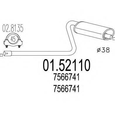 MTS 0152110 Середній глушник вихлопних газів