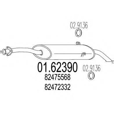 MTS 0162390 Глушник вихлопних газів кінцевий