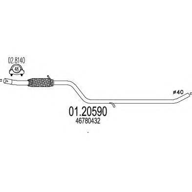MTS 0120590 Труба вихлопного газу