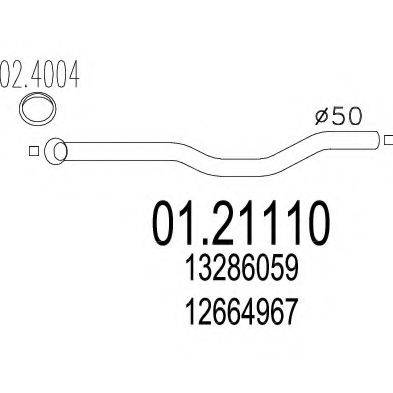 MTS 0121110 Труба вихлопного газу