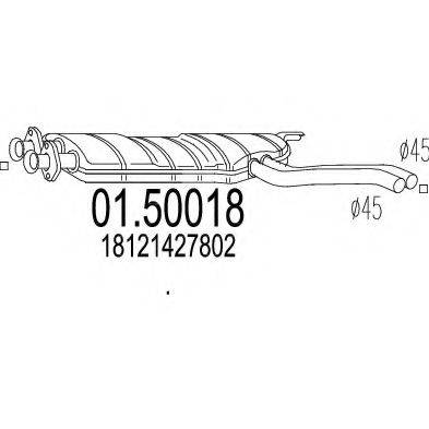 MTS 0150018 Середній глушник вихлопних газів