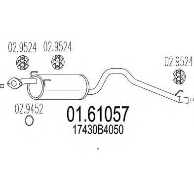 MTS 0161057 Глушник вихлопних газів кінцевий