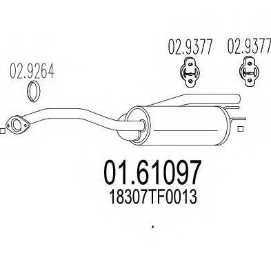 MTS 0161097 Глушник вихлопних газів кінцевий