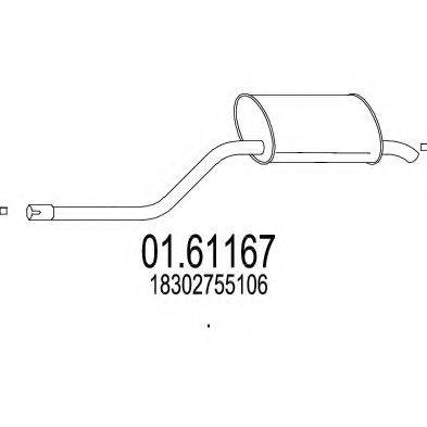 MTS 0161167 Глушник вихлопних газів кінцевий