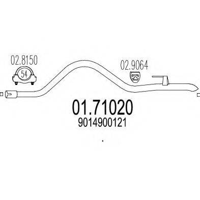 MTS 0171020 Труба вихлопного газу