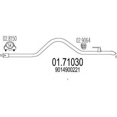 MTS 0171030 Труба вихлопного газу