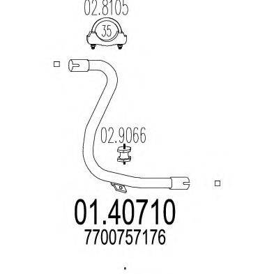 MTS 0140710 Труба вихлопного газу