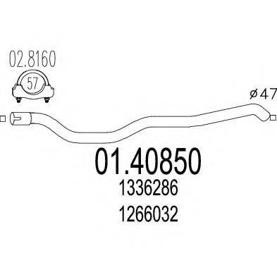 MTS 0140850 Труба вихлопного газу