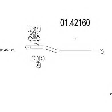MTS 0142160 Труба вихлопного газу