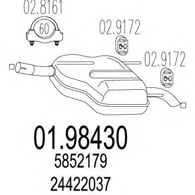 MTS 0198430 Глушник вихлопних газів кінцевий