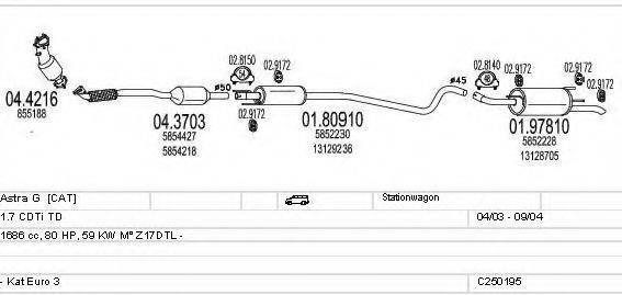 MTS C250195005316 Система випуску ОГ