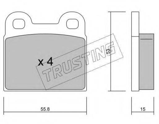 TRUSTING 0021 Комплект гальмівних колодок, дискове гальмо