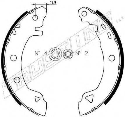 TRUSTING 004007 Комплект гальмівних колодок