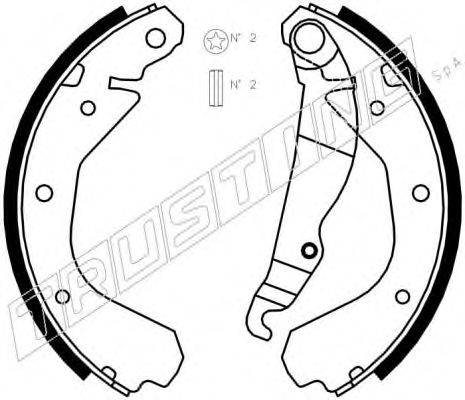 TRUSTING 073162 Комплект гальмівних колодок