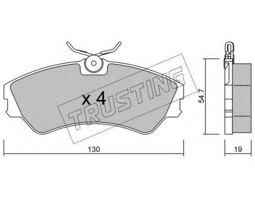 TRUSTING 1650 Комплект гальмівних колодок, дискове гальмо