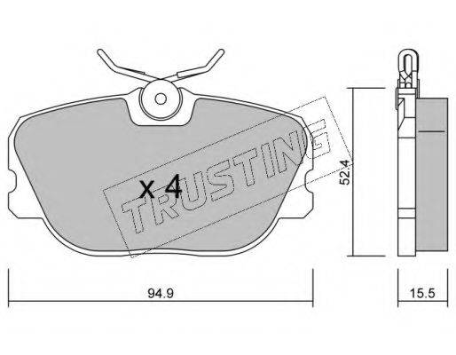 TRUSTING 2440 Комплект гальмівних колодок, дискове гальмо