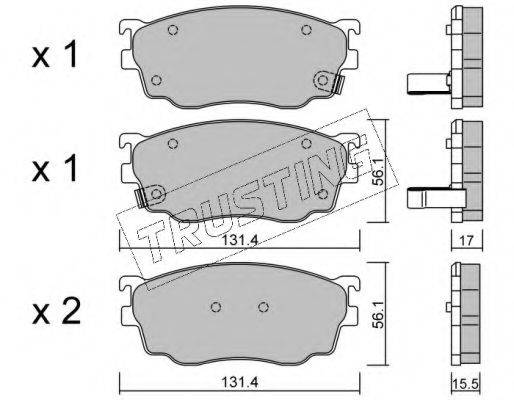 TRUSTING 3100 Комплект гальмівних колодок, дискове гальмо