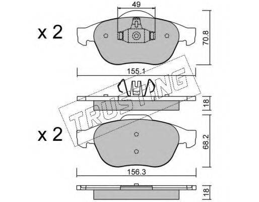 TRUSTING 3452 Комплект гальмівних колодок, дискове гальмо