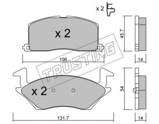 TRUSTING 4370 Комплект гальмівних колодок, дискове гальмо