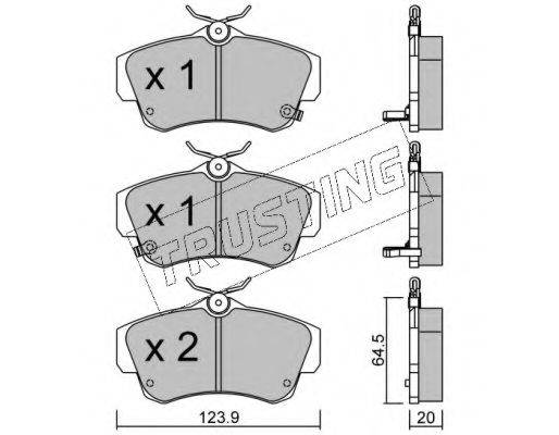 TRUSTING 5370 Комплект гальмівних колодок, дискове гальмо