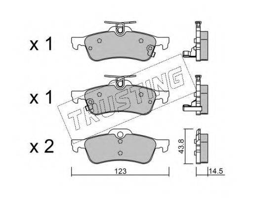 TRUSTING 5721 Комплект гальмівних колодок, дискове гальмо