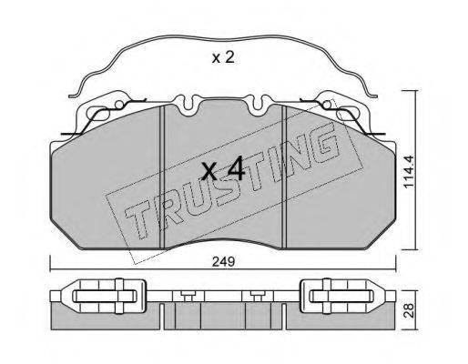 TRUSTING 6050 Комплект гальмівних колодок, дискове гальмо