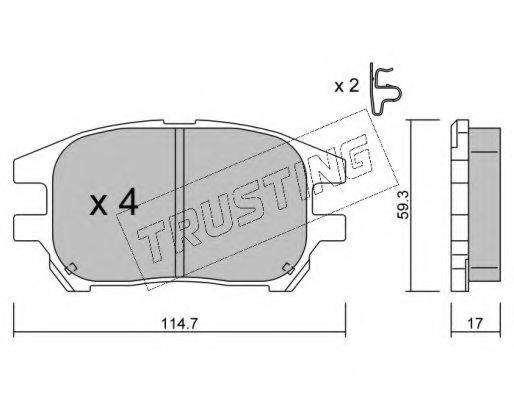 TRUSTING 6330 Комплект гальмівних колодок, дискове гальмо