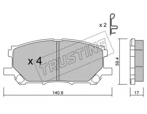TRUSTING 6340 Комплект гальмівних колодок, дискове гальмо