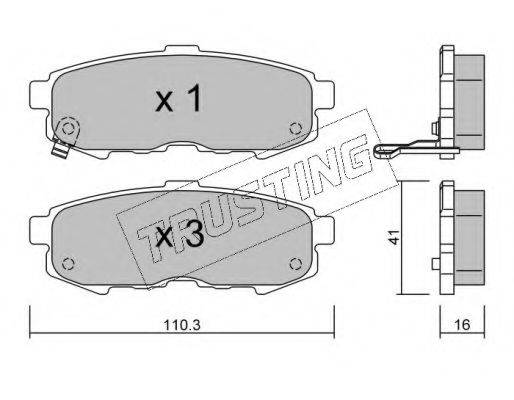 TRUSTING 7510 Комплект гальмівних колодок, дискове гальмо