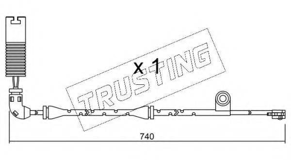 TRUSTING SU195 Сигналізатор, знос гальмівних колодок