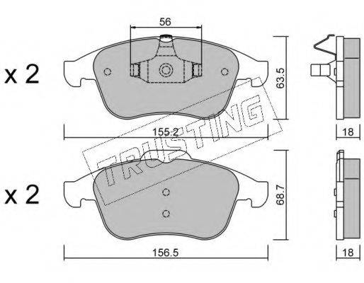 TRUSTING 8191 Комплект гальмівних колодок, дискове гальмо