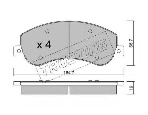 TRUSTING 6961 Комплект гальмівних колодок, дискове гальмо