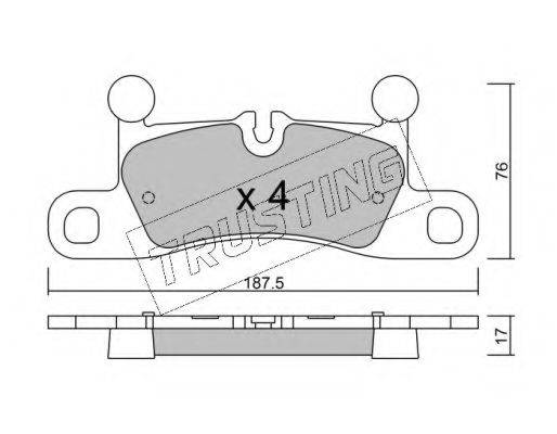 TRUSTING 9740 Комплект гальмівних колодок, дискове гальмо
