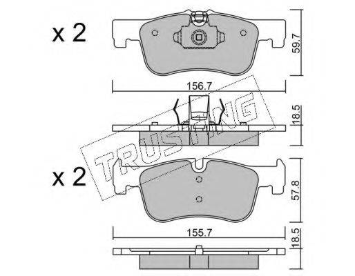 TRUSTING 9750 Комплект гальмівних колодок, дискове гальмо