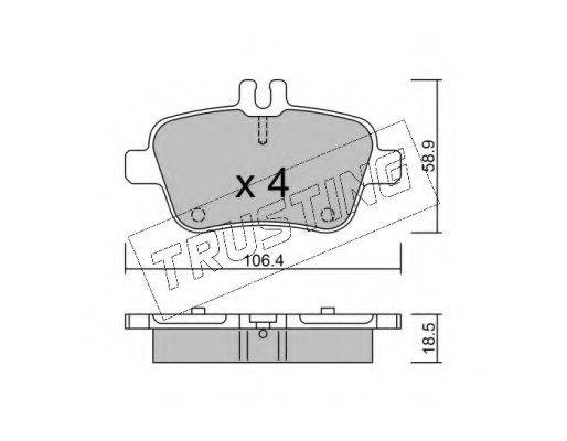 TRUSTING 9820 Комплект гальмівних колодок, дискове гальмо