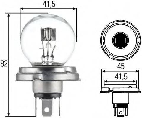 HELLA 8GD002088131 Лампа розжарювання, фара далекого світла; Лампа розжарювання, основна фара; Лампа розжарювання, протитуманна фара; Лампа розжарювання; Лампа розжарювання, основна фара