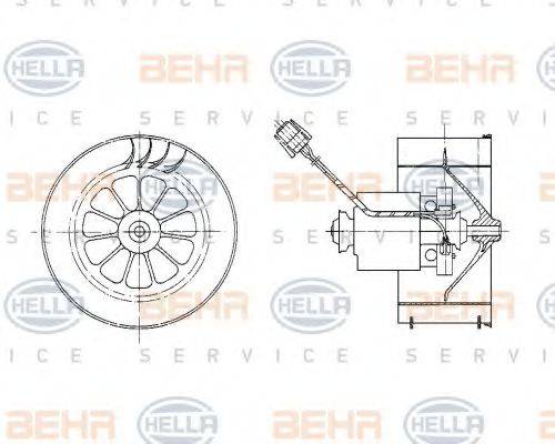 HELLA 8EW009158331 Вентилятор салону