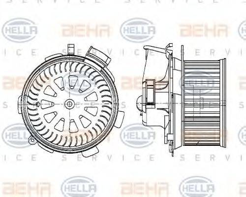 HELLA 8EW009158371 Вентилятор салону