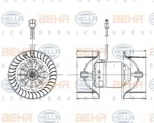 HELLA 8EW009159201 Вентилятор салону