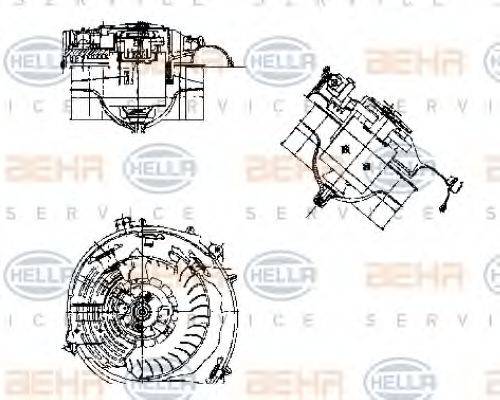 HELLA 8EW009159331 Вентилятор салону