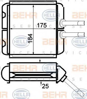 HELLA 8FH351024221 Теплообмінник, опалення салону