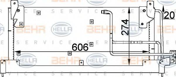 HELLA 8FC351037591 Конденсатор, кондиціонер