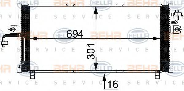 HELLA 8FC351038491 Конденсатор, кондиціонер