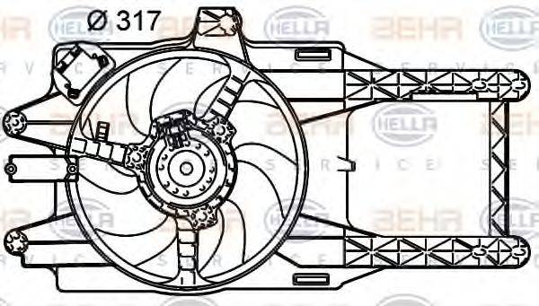 HELLA 8EW351039511 Вентилятор, охолодження двигуна