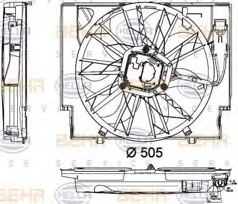 HELLA 8EW351040421 Вентилятор, охолодження двигуна