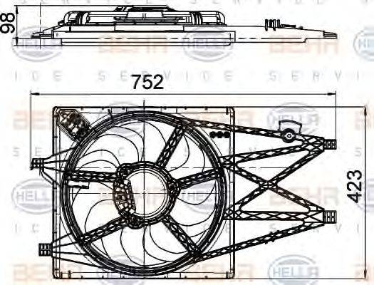 HELLA 8EW351041311 Вентилятор, охолодження двигуна