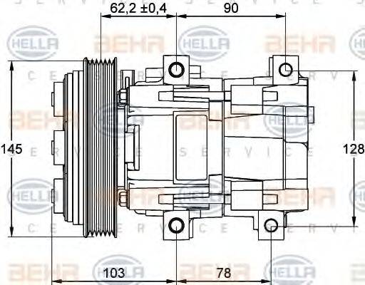 HELLA 8FK351113101 Компресор, кондиціонер