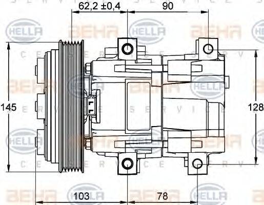 HELLA 8FK351113171 Компресор, кондиціонер