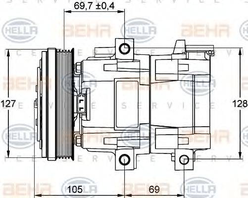 HELLA 8FK351113211 Компресор, кондиціонер